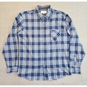 Thread & Cloth Flannel Shirt Women's XXL Blue Long Sleeve Button Down EUC